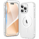 iPhone 15 Pro Clear Case: Magnetic Charging Anti Yellowing Shockproof Magsafe Support